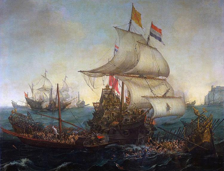 Hendrik Cornelisz. Vroom Dutch ships ramming Spanish galleys off the English coast, 3 October 1602 China oil painting art